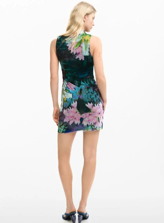 Desigual multi-colored floral print Draped Floral Dress for Women | Best Price UAE